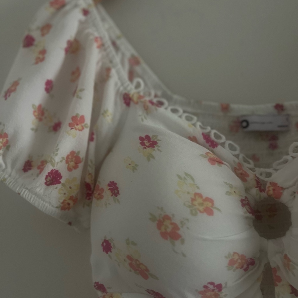 Floral Puff Sleeve Crop Top - Picture 3 of 3